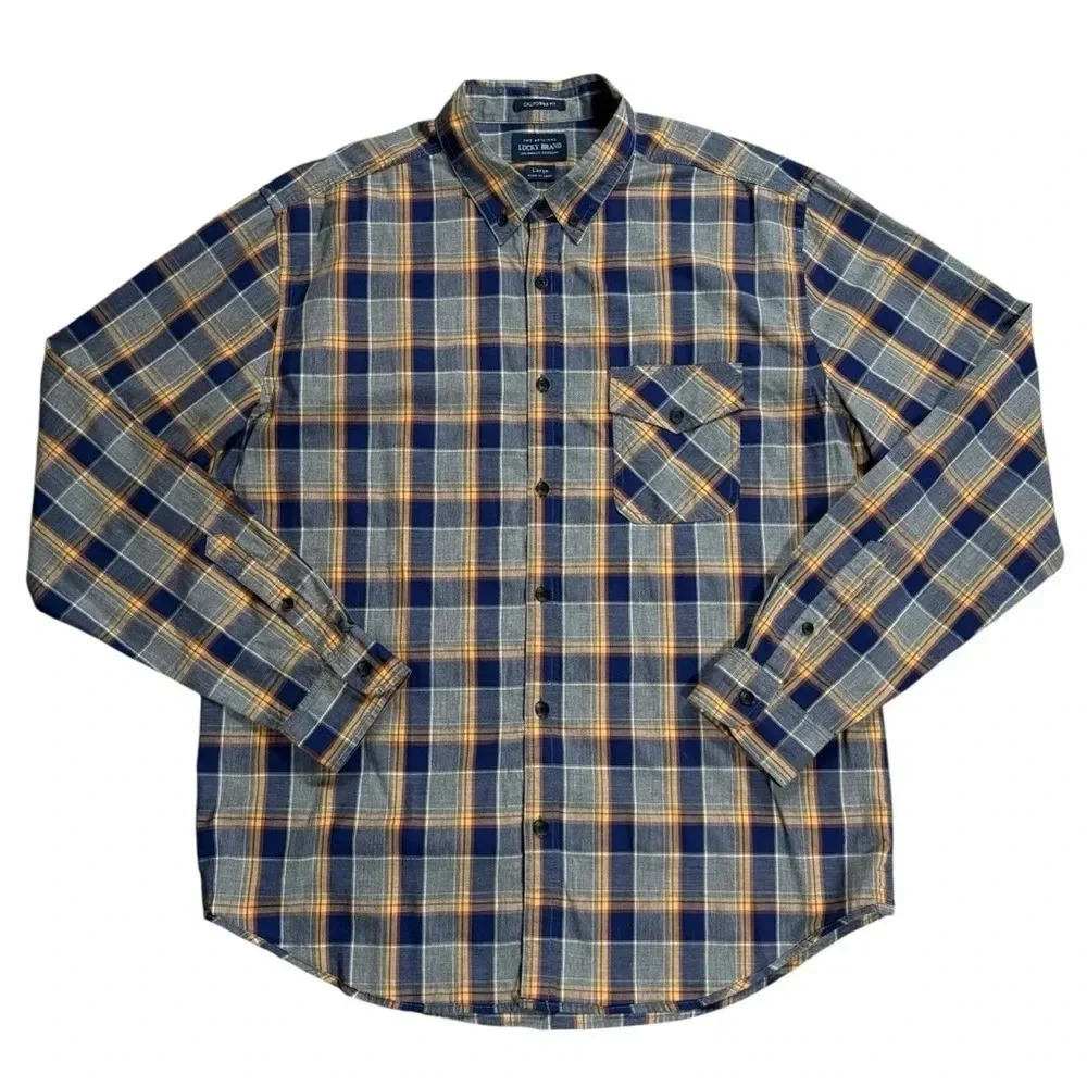 Lucky Brand California Fit Long Sleeve Plaid Button Down Shirt